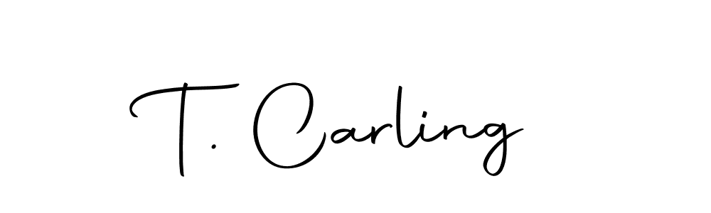 How to make T. Carling name signature. Use Autography-DOLnW style for creating short signs online. This is the latest handwritten sign. T. Carling signature style 10 images and pictures png