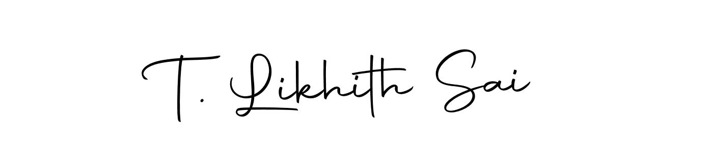 Design your own signature with our free online signature maker. With this signature software, you can create a handwritten (Autography-DOLnW) signature for name T. Likhith Sai. T. Likhith Sai signature style 10 images and pictures png