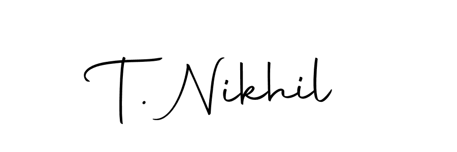 Similarly Autography-DOLnW is the best handwritten signature design. Signature creator online .You can use it as an online autograph creator for name T. Nikhil. T. Nikhil signature style 10 images and pictures png