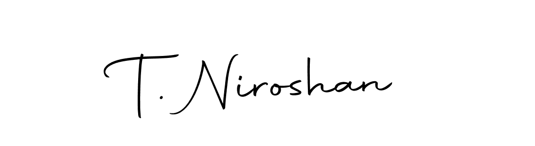 You can use this online signature creator to create a handwritten signature for the name T. Niroshan. This is the best online autograph maker. T. Niroshan signature style 10 images and pictures png