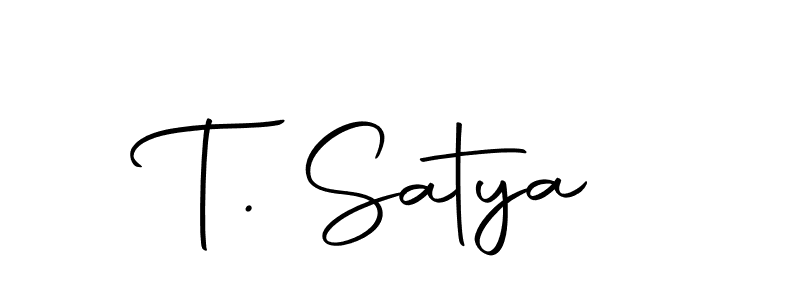 You should practise on your own different ways (Autography-DOLnW) to write your name (T. Satya) in signature. don't let someone else do it for you. T. Satya signature style 10 images and pictures png