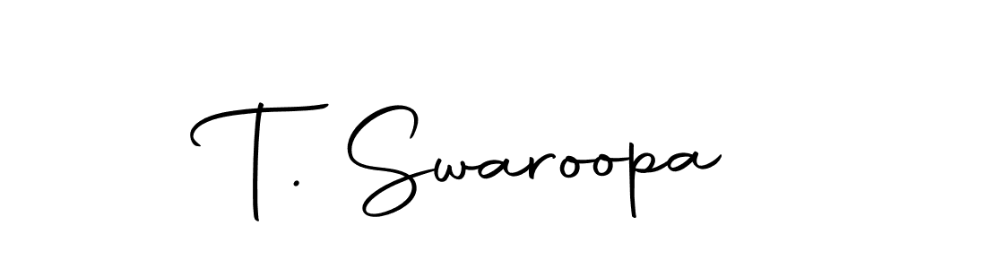 Use a signature maker to create a handwritten signature online. With this signature software, you can design (Autography-DOLnW) your own signature for name T. Swaroopa. T. Swaroopa signature style 10 images and pictures png