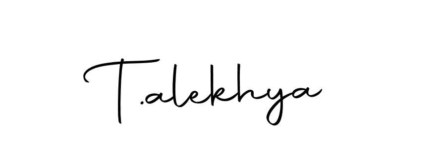 Design your own signature with our free online signature maker. With this signature software, you can create a handwritten (Autography-DOLnW) signature for name T.alekhya. T.alekhya signature style 10 images and pictures png