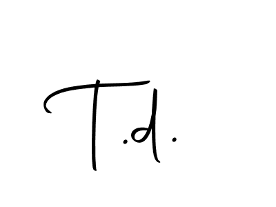 if you are searching for the best signature style for your name T.d.. so please give up your signature search. here we have designed multiple signature styles  using Autography-DOLnW. T.d. signature style 10 images and pictures png