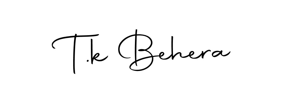 You can use this online signature creator to create a handwritten signature for the name T.k Behera. This is the best online autograph maker. T.k Behera signature style 10 images and pictures png