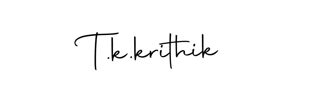 The best way (Autography-DOLnW) to make a short signature is to pick only two or three words in your name. The name T.k.krithik include a total of six letters. For converting this name. T.k.krithik signature style 10 images and pictures png