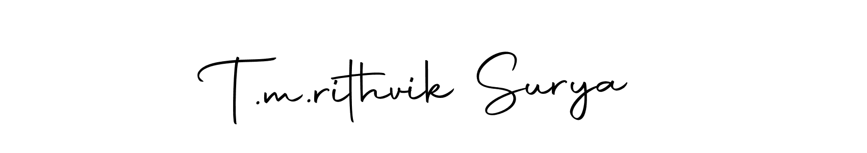 Make a beautiful signature design for name T.m.rithvik Surya. With this signature (Autography-DOLnW) style, you can create a handwritten signature for free. T.m.rithvik Surya signature style 10 images and pictures png
