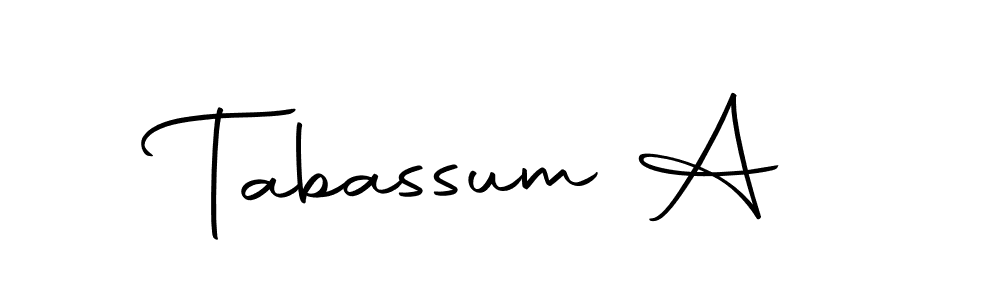 Design your own signature with our free online signature maker. With this signature software, you can create a handwritten (Autography-DOLnW) signature for name Tabassum A. Tabassum A signature style 10 images and pictures png