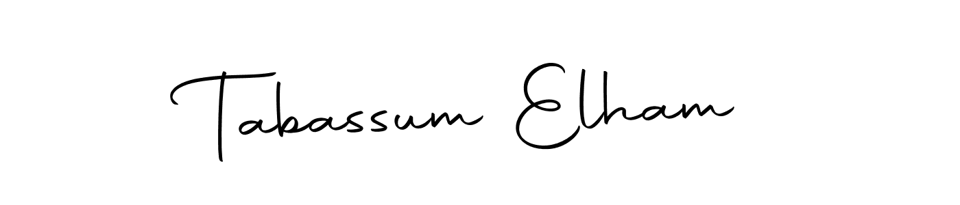 Design your own signature with our free online signature maker. With this signature software, you can create a handwritten (Autography-DOLnW) signature for name Tabassum Elham. Tabassum Elham signature style 10 images and pictures png