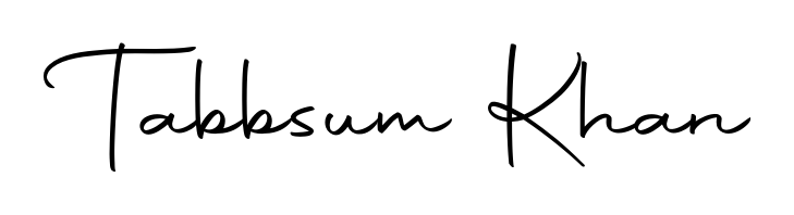 A modern signature idea for name Tabbsum Khan using Autography-DOLnW font. Clean strokes and elegant curves make it stand out instantly. Tabbsum Khan signature style 10 images and pictures png