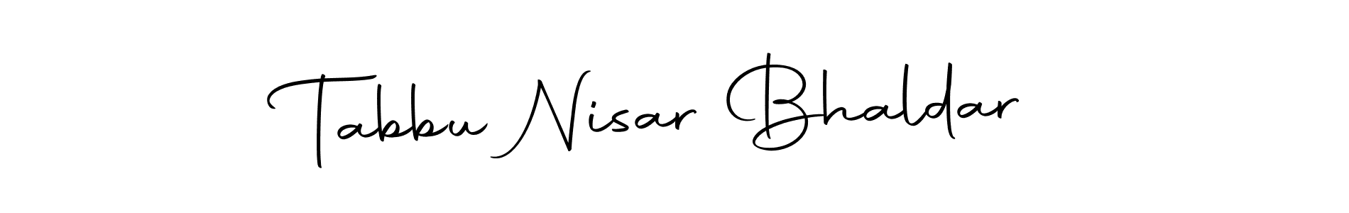 Make a beautiful signature design for name Tabbu Nisar Bhaldar. Use this online signature maker to create a handwritten signature for free. Tabbu Nisar Bhaldar signature style 10 images and pictures png
