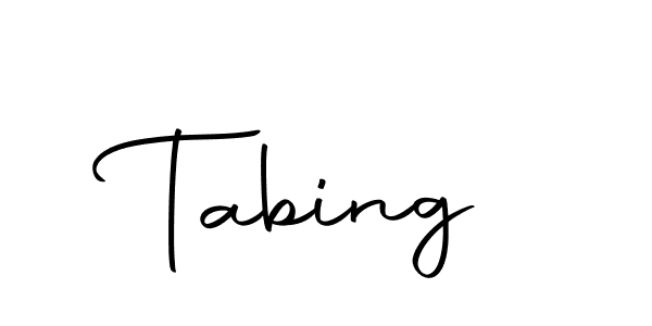 Design your own signature with our free online signature maker. With this signature software, you can create a handwritten (Autography-DOLnW) signature for name Tabing. Tabing signature style 10 images and pictures png