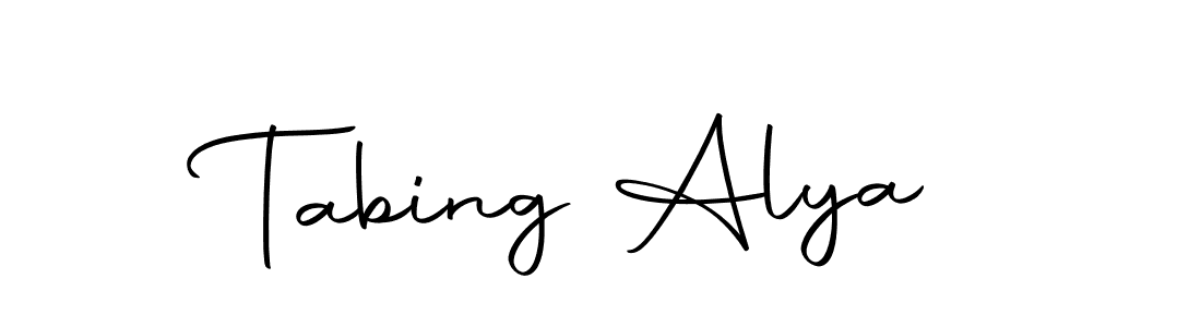 Create a beautiful signature design for name Tabing Alya. With this signature (Autography-DOLnW) fonts, you can make a handwritten signature for free. Tabing Alya signature style 10 images and pictures png