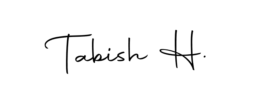 The best way (Autography-DOLnW) to make a short signature is to pick only two or three words in your name. The name Tabish H. include a total of six letters. For converting this name. Tabish H. signature style 10 images and pictures png