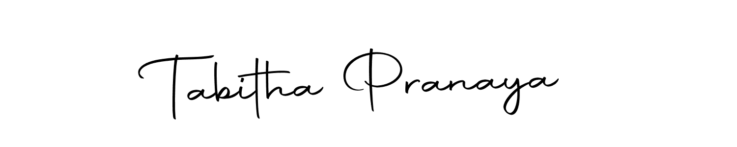 The best way (Autography-DOLnW) to make a short signature is to pick only two or three words in your name. The name Tabitha Pranaya include a total of six letters. For converting this name. Tabitha Pranaya signature style 10 images and pictures png