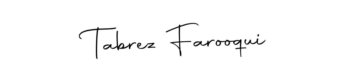How to make Tabrez Farooqui name signature. Use Autography-DOLnW style for creating short signs online. This is the latest handwritten sign. Tabrez Farooqui signature style 10 images and pictures png