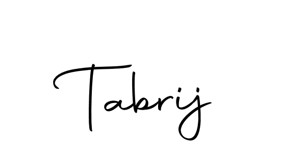 Use a signature maker to create a handwritten signature online. With this signature software, you can design (Autography-DOLnW) your own signature for name Tabrij. Tabrij signature style 10 images and pictures png