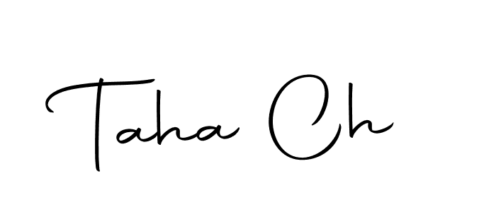 You should practise on your own different ways (Autography-DOLnW) to write your name (Taha Ch) in signature. don't let someone else do it for you. Taha Ch signature style 10 images and pictures png