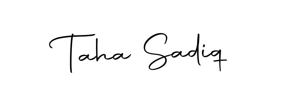 How to make Taha Sadiq name signature. Use Autography-DOLnW style for creating short signs online. This is the latest handwritten sign. Taha Sadiq signature style 10 images and pictures png