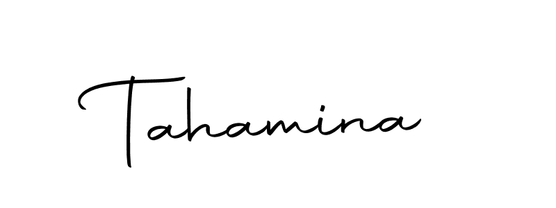 Use a signature maker to create a handwritten signature online. With this signature software, you can design (Autography-DOLnW) your own signature for name Tahamina. Tahamina signature style 10 images and pictures png