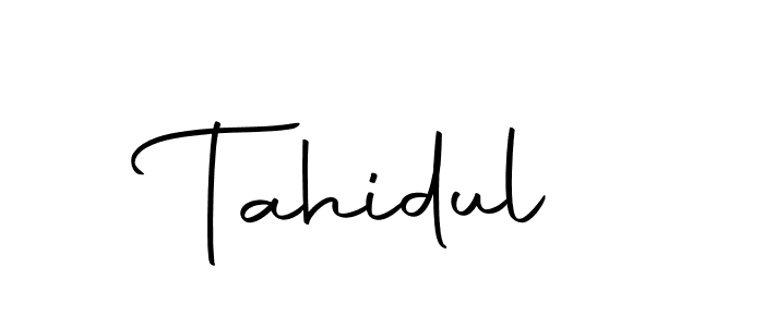 You should practise on your own different ways (Autography-DOLnW) to write your name (Tahidul) in signature. don't let someone else do it for you. Tahidul signature style 10 images and pictures png