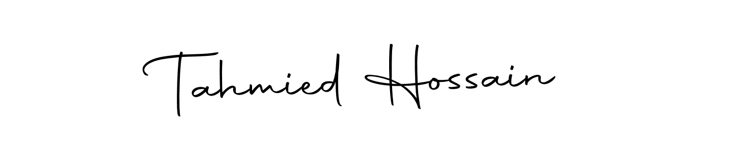 Design your own signature with our free online signature maker. With this signature software, you can create a handwritten (Autography-DOLnW) signature for name Tahmied Hossain. Tahmied Hossain signature style 10 images and pictures png