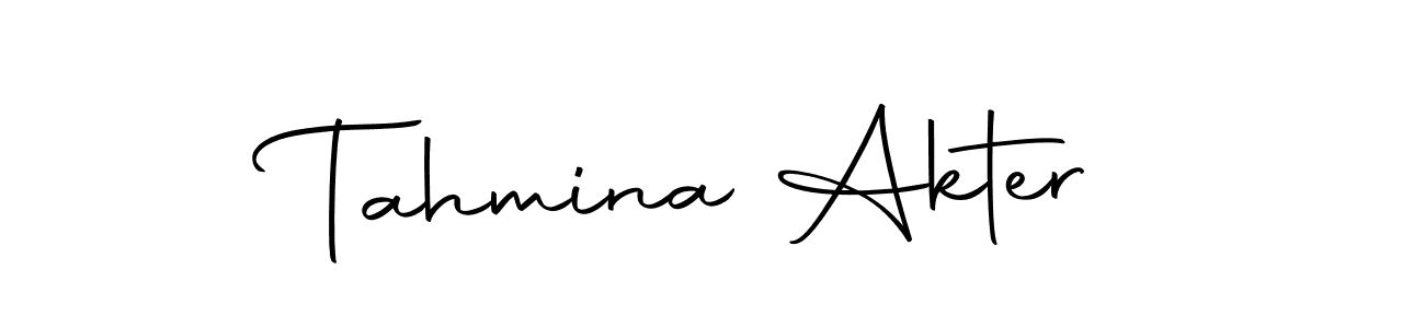 Create a beautiful signature design for name Tahmina Akter. With this signature (Autography-DOLnW) fonts, you can make a handwritten signature for free. Tahmina Akter signature style 10 images and pictures png