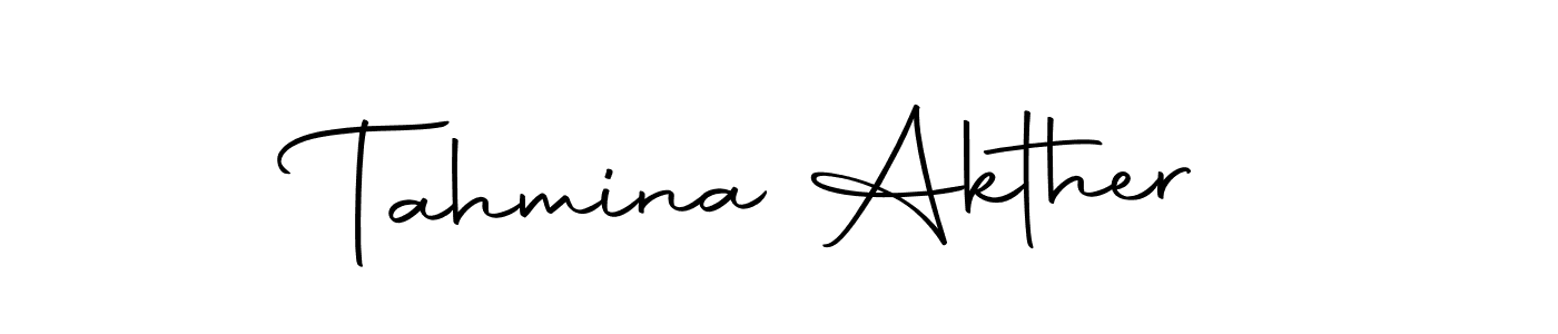 Create a beautiful signature design for name Tahmina Akther. With this signature (Autography-DOLnW) fonts, you can make a handwritten signature for free. Tahmina Akther signature style 10 images and pictures png