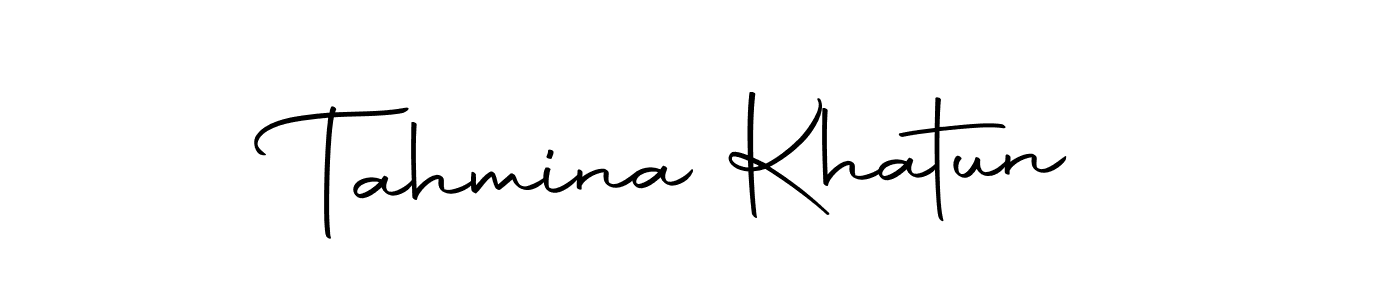 How to make Tahmina Khatun name signature. Use Autography-DOLnW style for creating short signs online. This is the latest handwritten sign. Tahmina Khatun signature style 10 images and pictures png