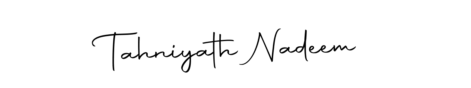 Make a beautiful signature design for name Tahniyath Nadeem. With this signature (Autography-DOLnW) style, you can create a handwritten signature for free. Tahniyath Nadeem signature style 10 images and pictures png