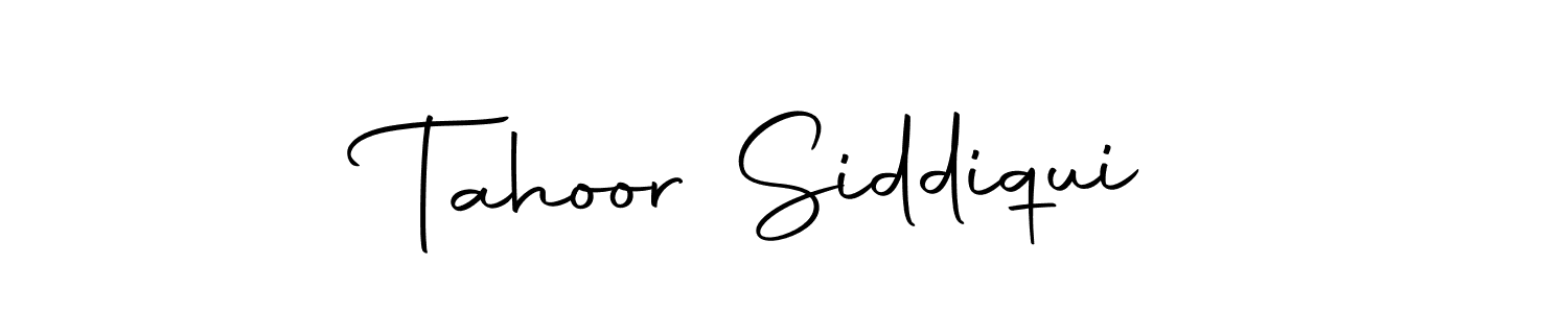 How to make Tahoor Siddiqui name signature. Use Autography-DOLnW style for creating short signs online. This is the latest handwritten sign. Tahoor Siddiqui signature style 10 images and pictures png