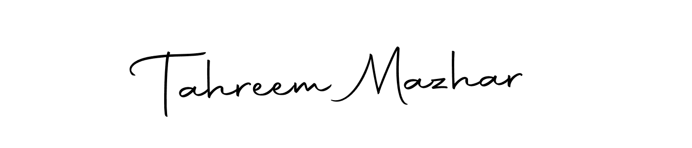 How to make Tahreem Mazhar name signature. Use Autography-DOLnW style for creating short signs online. This is the latest handwritten sign. Tahreem Mazhar signature style 10 images and pictures png