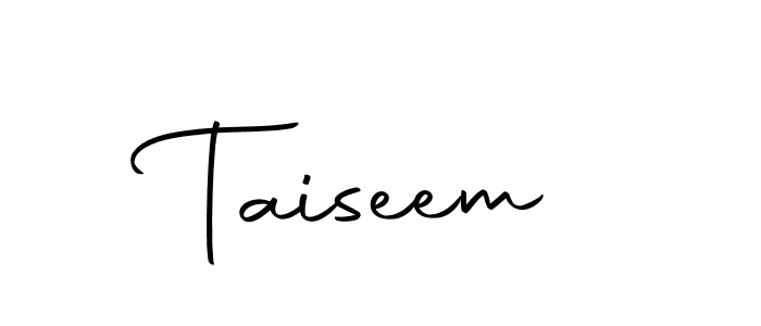 Use a signature maker to create a handwritten signature online. With this signature software, you can design (Autography-DOLnW) your own signature for name Taiseem. Taiseem signature style 10 images and pictures png