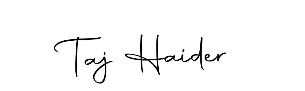 How to make Taj Haider name signature. Use Autography-DOLnW style for creating short signs online. This is the latest handwritten sign. Taj Haider signature style 10 images and pictures png