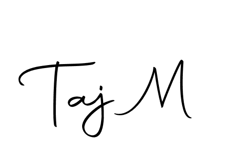 Create a beautiful signature design for name Taj M. With this signature (Autography-DOLnW) fonts, you can make a handwritten signature for free. Taj M signature style 10 images and pictures png