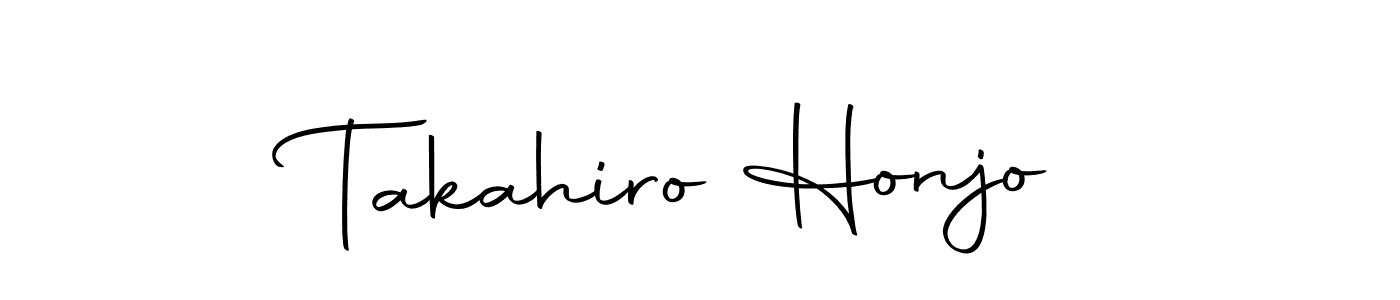 How to make Takahiro Honjo name signature. Use Autography-DOLnW style for creating short signs online. This is the latest handwritten sign. Takahiro Honjo signature style 10 images and pictures png