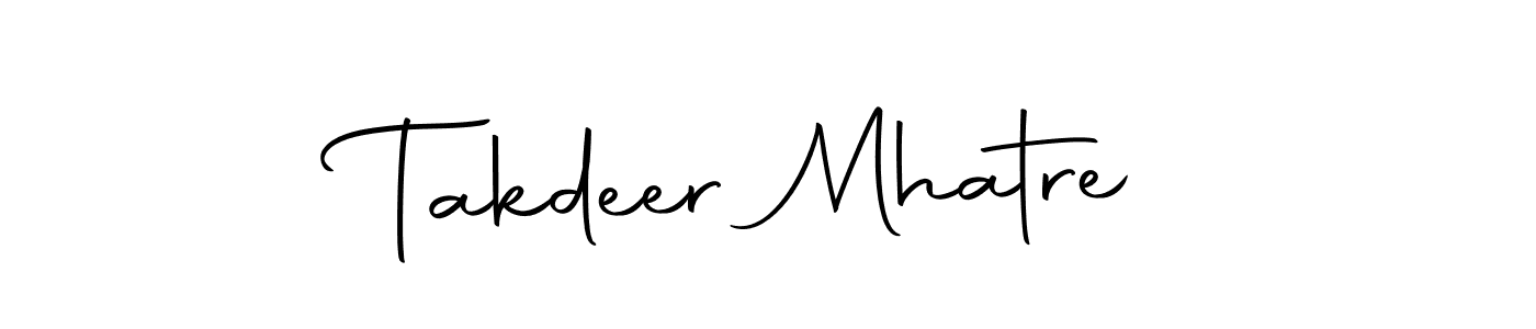 Make a short Takdeer Mhatre signature style. Manage your documents anywhere anytime using Autography-DOLnW. Create and add eSignatures, submit forms, share and send files easily. Takdeer Mhatre signature style 10 images and pictures png