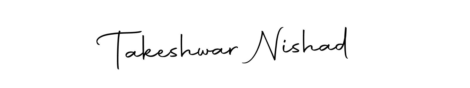 How to make Takeshwar Nishad name signature. Use Autography-DOLnW style for creating short signs online. This is the latest handwritten sign. Takeshwar Nishad signature style 10 images and pictures png