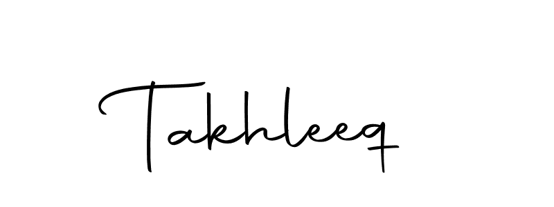 Use a signature maker to create a handwritten signature online. With this signature software, you can design (Autography-DOLnW) your own signature for name Takhleeq. Takhleeq signature style 10 images and pictures png
