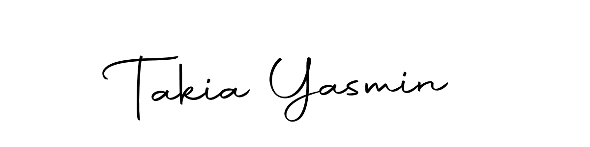 Use a signature maker to create a handwritten signature online. With this signature software, you can design (Autography-DOLnW) your own signature for name Takia Yasmin. Takia Yasmin signature style 10 images and pictures png
