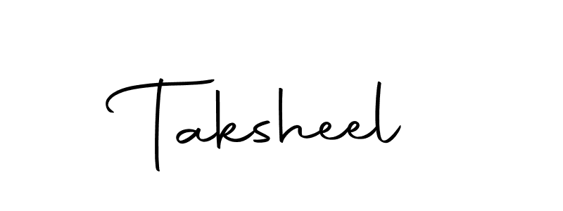 Design your own signature with our free online signature maker. With this signature software, you can create a handwritten (Autography-DOLnW) signature for name Taksheel. Taksheel signature style 10 images and pictures png