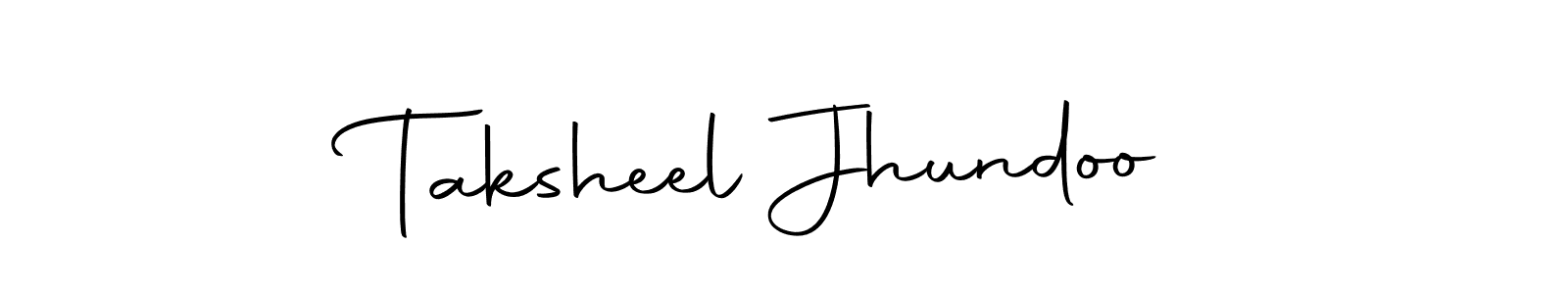 Design your own signature with our free online signature maker. With this signature software, you can create a handwritten (Autography-DOLnW) signature for name Taksheel Jhundoo. Taksheel Jhundoo signature style 10 images and pictures png