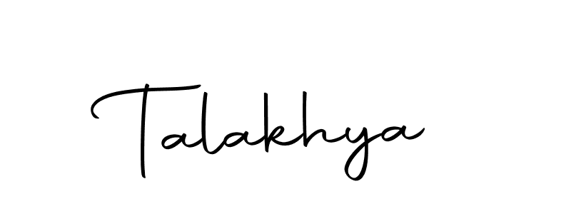 Use a signature maker to create a handwritten signature online. With this signature software, you can design (Autography-DOLnW) your own signature for name Talakhya. Talakhya signature style 10 images and pictures png
