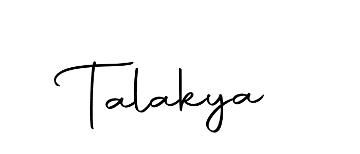 Use a signature maker to create a handwritten signature online. With this signature software, you can design (Autography-DOLnW) your own signature for name Talakya. Talakya signature style 10 images and pictures png