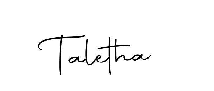 The best way (Autography-DOLnW) to make a short signature is to pick only two or three words in your name. The name Taletha include a total of six letters. For converting this name. Taletha signature style 10 images and pictures png