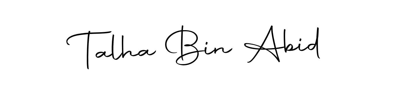 How to make Talha Bin Abid name signature. Use Autography-DOLnW style for creating short signs online. This is the latest handwritten sign. Talha Bin Abid signature style 10 images and pictures png