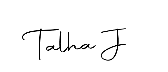 Design your own signature with our free online signature maker. With this signature software, you can create a handwritten (Autography-DOLnW) signature for name Talha J. Talha J signature style 10 images and pictures png