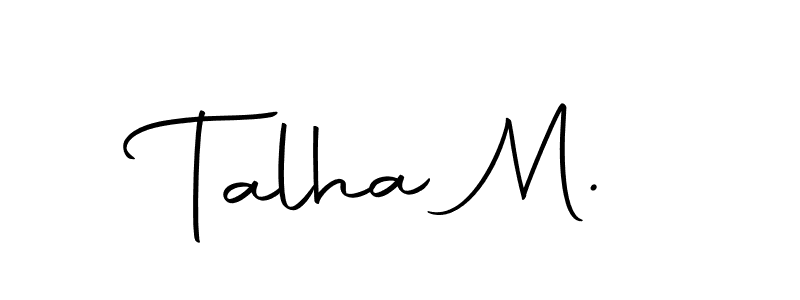 Use a signature maker to create a handwritten signature online. With this signature software, you can design (Autography-DOLnW) your own signature for name Talha M.. Talha M. signature style 10 images and pictures png