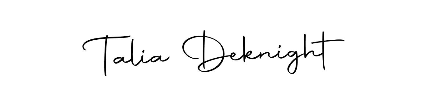 Create a beautiful signature design for name Talia Deknight. With this signature (Autography-DOLnW) fonts, you can make a handwritten signature for free. Talia Deknight signature style 10 images and pictures png