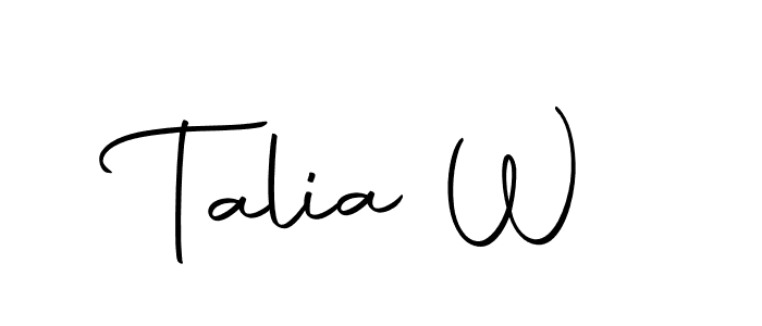 Design your own signature with our free online signature maker. With this signature software, you can create a handwritten (Autography-DOLnW) signature for name Talia W. Talia W signature style 10 images and pictures png